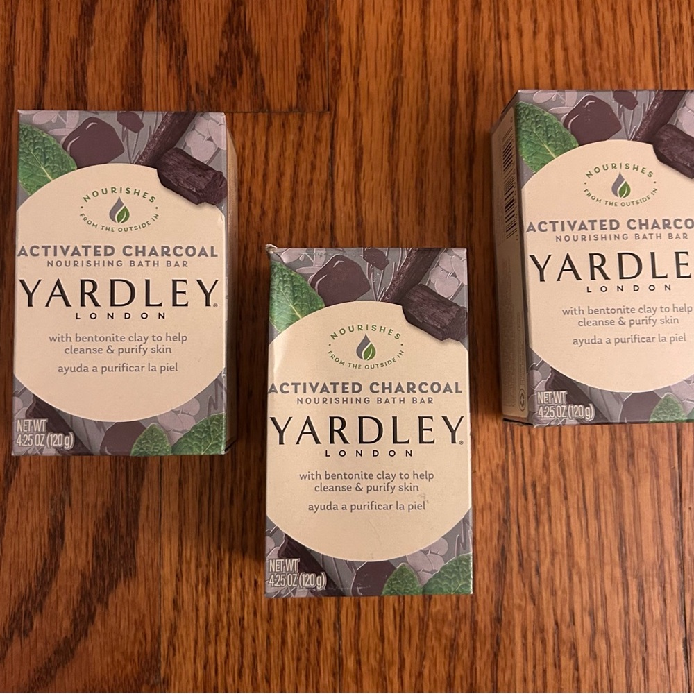 Yardley Activated Charcoal Bath Bar Set of 3